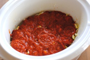 layer of sauce crock pot veggie lasagna