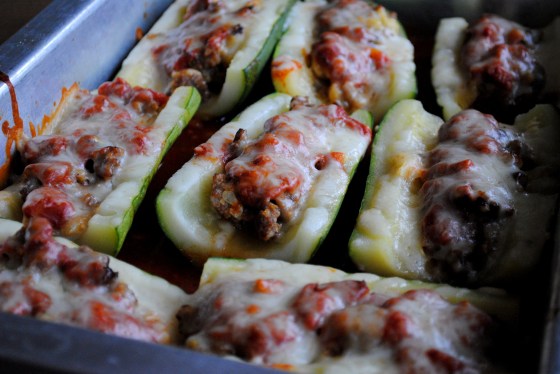 sausage stuffed zucchini