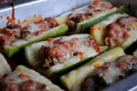 sausage stuffed zucchini
