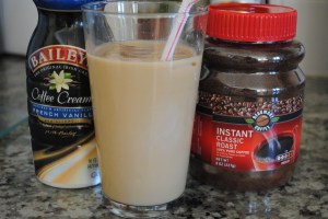 iced coffee with ingredients